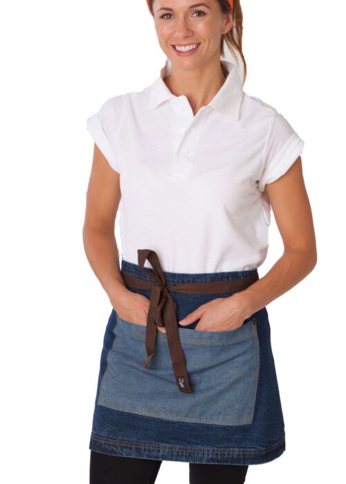 Denim Waist Apron with Contrasting Pocket Thumbnail