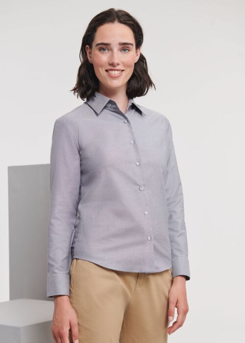 Ladies' Long Sleeve Tailored Oxford Shirt Thumbnail