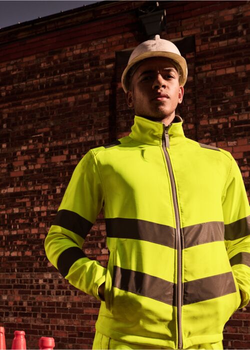 Hi-Vis Pro Contract Ablaze 2 Layer Softshell Jacket (Class 3) Thumbnail