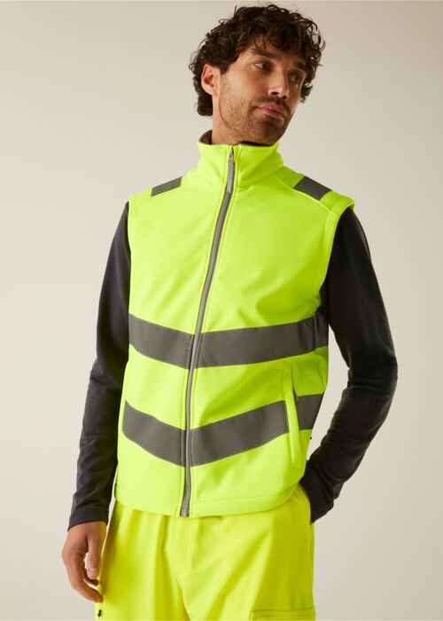 Hi-Vis Pro Contract Ablaze Softshell Bodywarmer Thumbnail