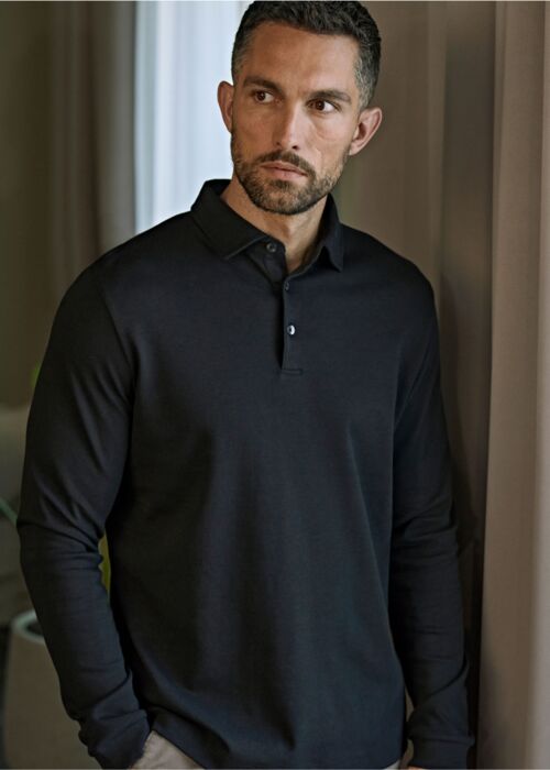Pima Cotton Long Sleeve Polo Thumbnail