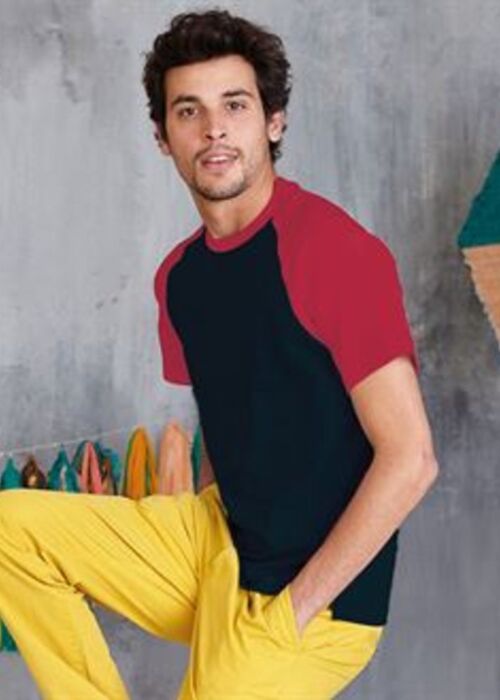 Baseball Short-sleeved two-tone T-shirt Thumbnail