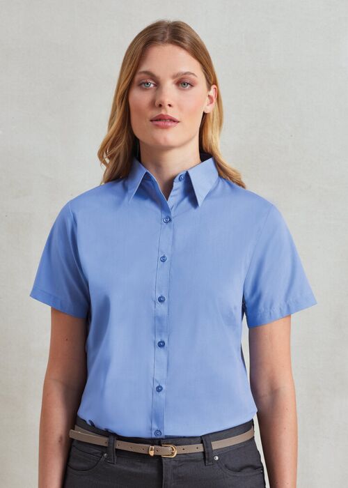 Women's short sleeve poplin blouse Thumbnail