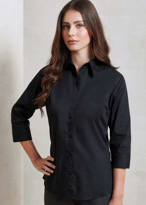 Women's ¾ sleeve poplin blouse Thumbnail