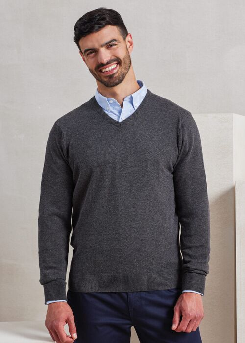 V-neck knitted sweater Thumbnail