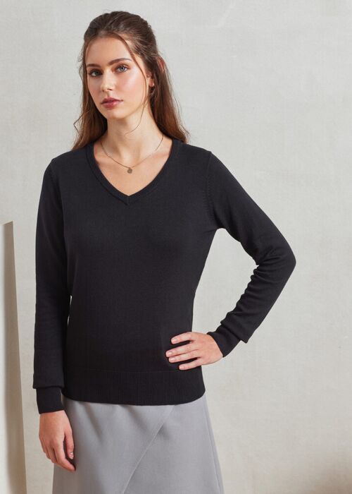 Women's v-neck knitted sweater Thumbnail