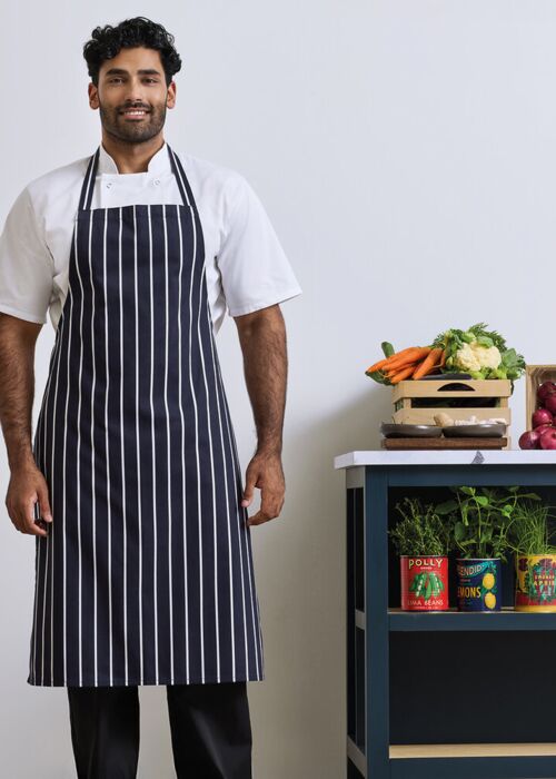 Striped bib apron Thumbnail