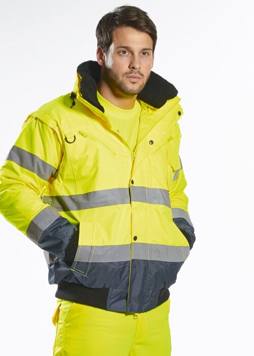 Hi-vis contrast bomber jacket (C465) Thumbnail