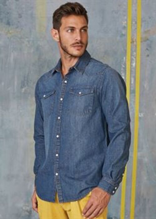 Men's long-sleeved denim shirt Thumbnail