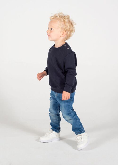 Crew neck sweatshirt with shoulder poppers Thumbnail