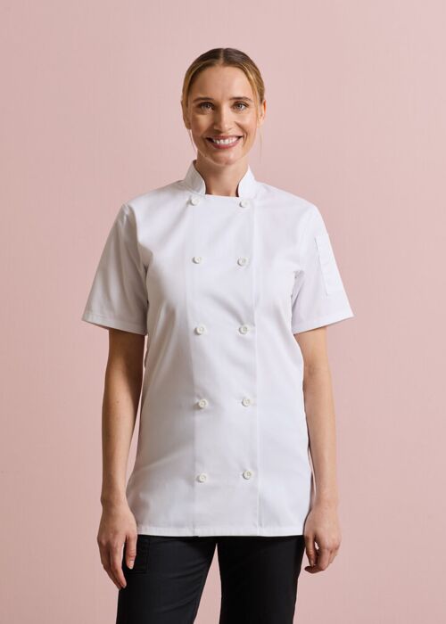 Women's short sleeve chef's jacket Thumbnail
