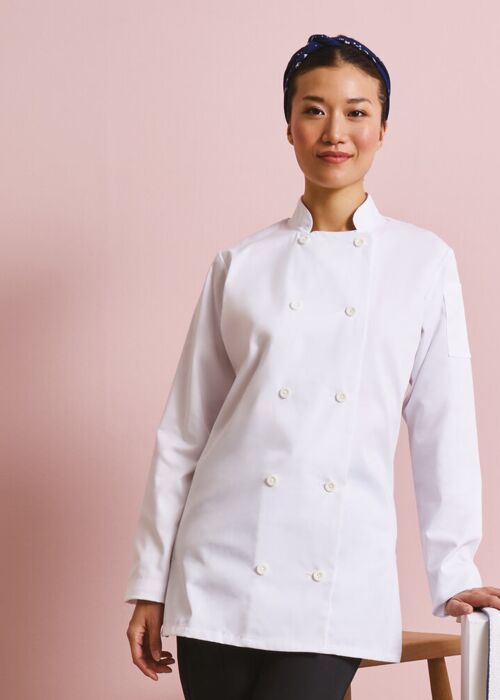 Women's long sleeve chef's jacket Thumbnail