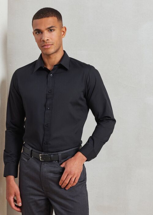 Poplin fitted long sleeve shirt Thumbnail