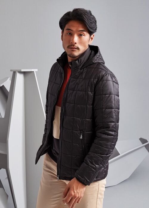 Box quilt hooded jacket Thumbnail