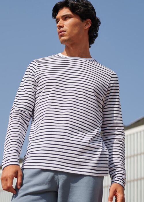 Unisex long-sleeved striped T Thumbnail