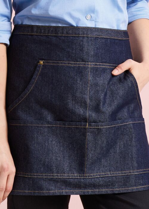 Jeans stitch denim waist apron Thumbnail