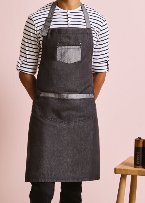 Domain contrast denim bib apron Thumbnail