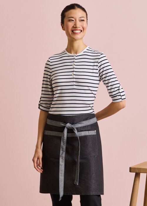Domain contrast denim waist apron Thumbnail