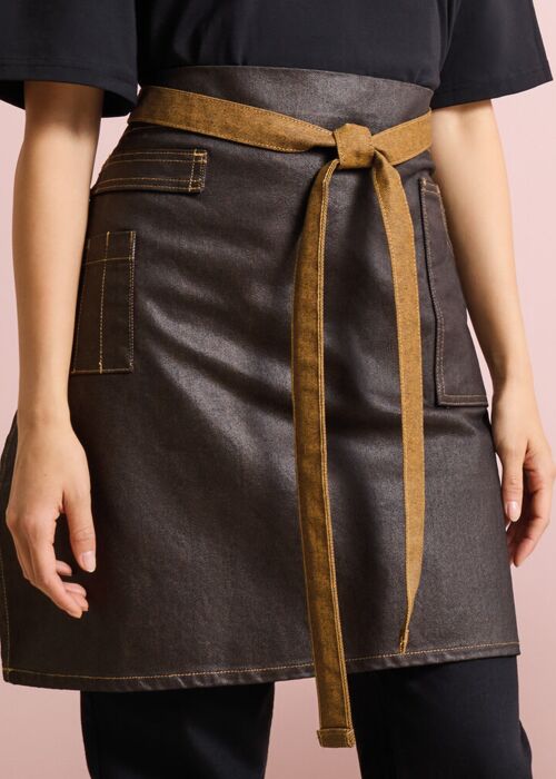Division waxed-look denim waist apron Thumbnail