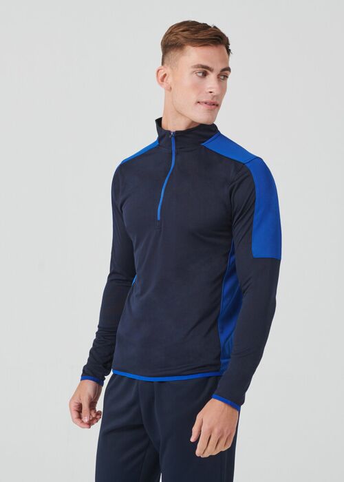 ¼ zip mid-layer with contrast panelling Thumbnail