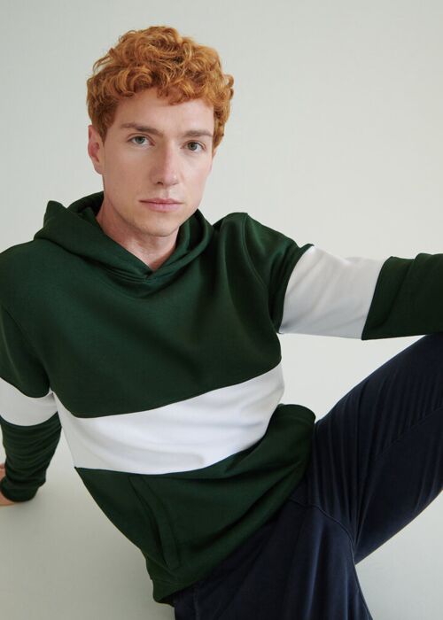 Heavyweight panelled hoodie Thumbnail