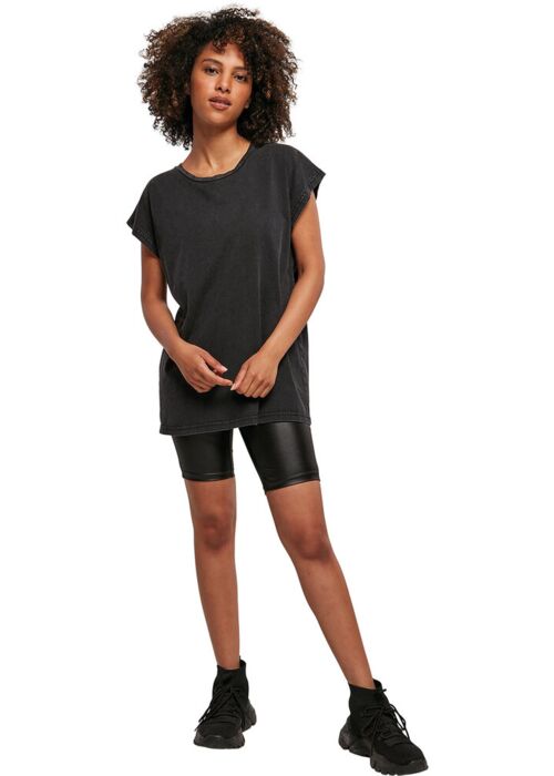 Women's acid washed extended shoulder tee Thumbnail