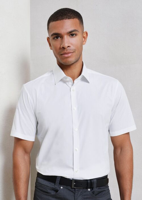 Stretch fit cotton poplin short sleeve shirt Thumbnail