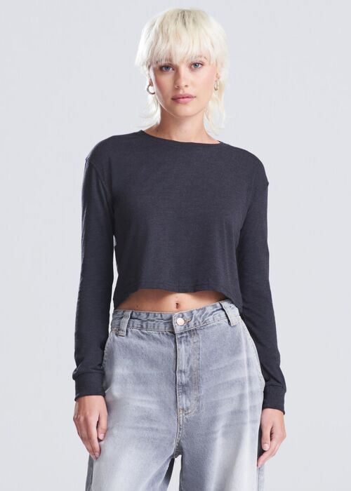 Women's long sleeve cropped T Thumbnail