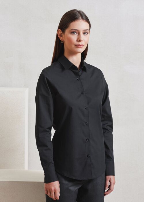 Women’s long sleeve ‘Recyclight’ poplin shirt Thumbnail