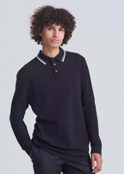 Long sleeve tipped 100 polo Thumbnail