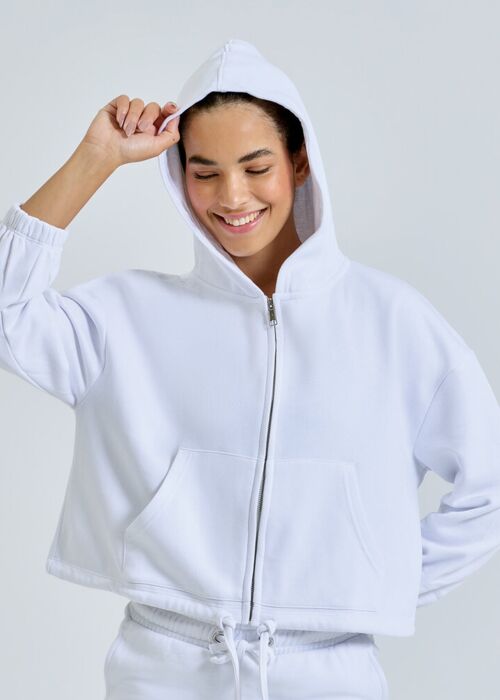 Women's TriDri® recycled cropped oversize full-zip hoodie Thumbnail
