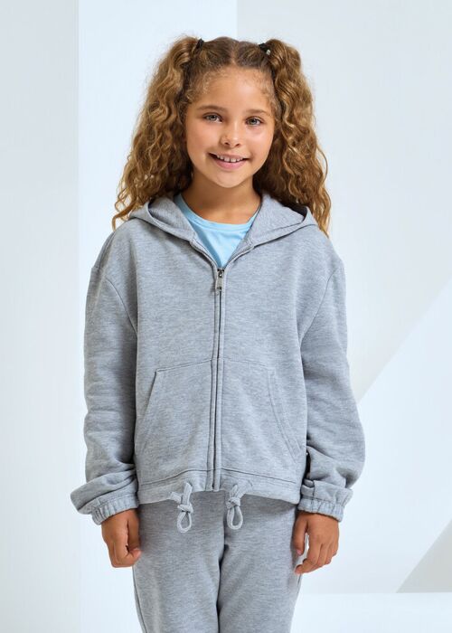 Kids TriDri® recycled cropped oversize full-zip hoodie Thumbnail